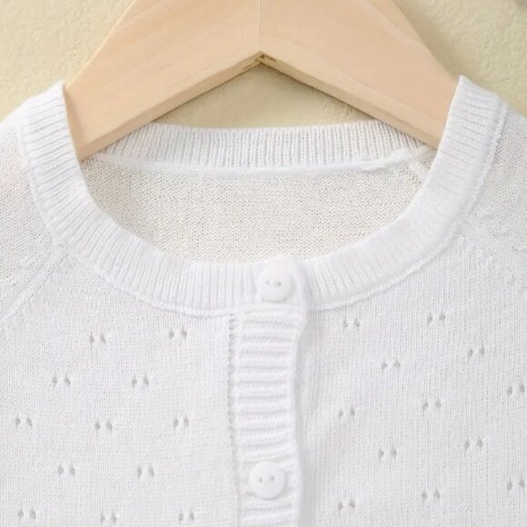 Boutique Girls White Cardigan Sweater - Picture 2 of 7